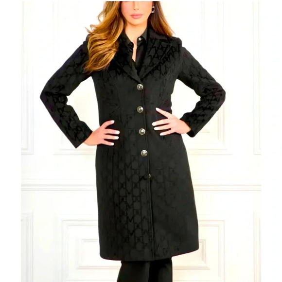 NWOT Guess Linda Olive Green long Line Wool Blend Coat - Picture 10 of 17